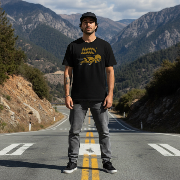 Skate Downhill Skull Head T-Shirt