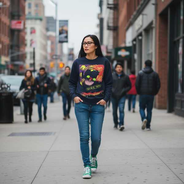 Skate Psychedelic Poster Premium Sweatshirt Women