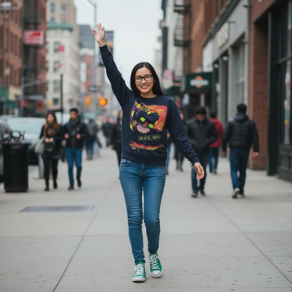 Skate Psychedelic Poster Premium Sweatshirt Women