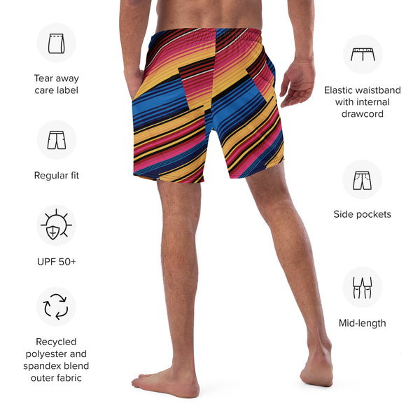 Colored Lines Men's swim trunks