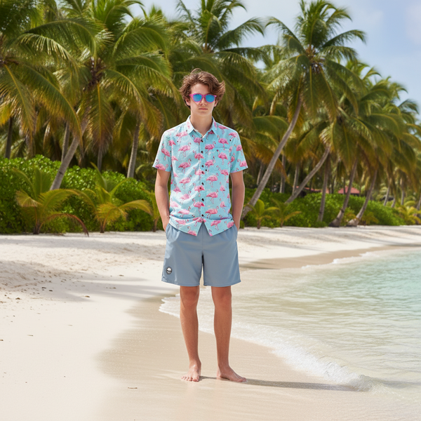 Dusty Blue Swim Trunks