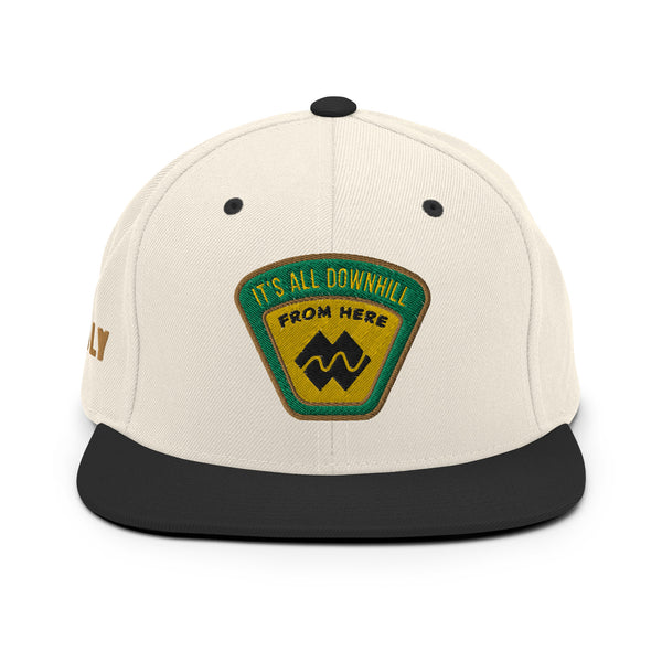 MTB It's All Down Hill From Here Snapback Hat