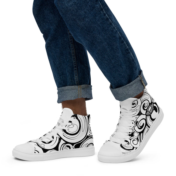Wildly Swirls Men’s high top canvas shoes