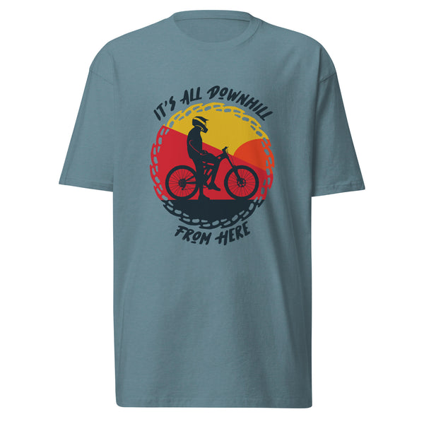 Bike It's All Downhill From Here heavyweight tee
