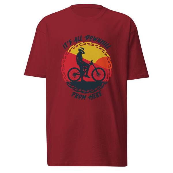 Bike It's All Downhill From Here heavyweight tee