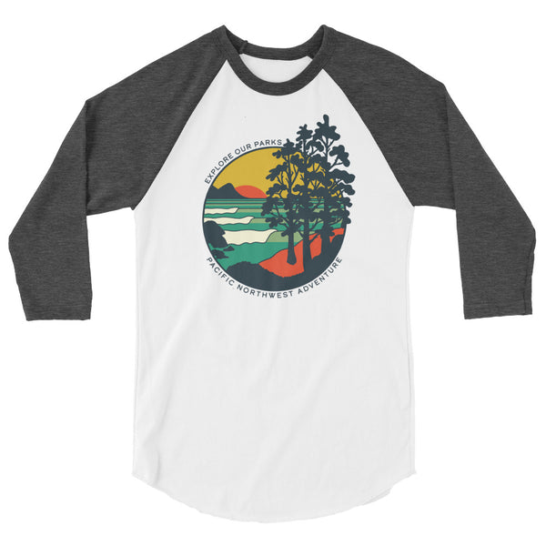 Earth Pacific Northwest 3/4 sleeve raglan shirt - Wildly Creative Shop