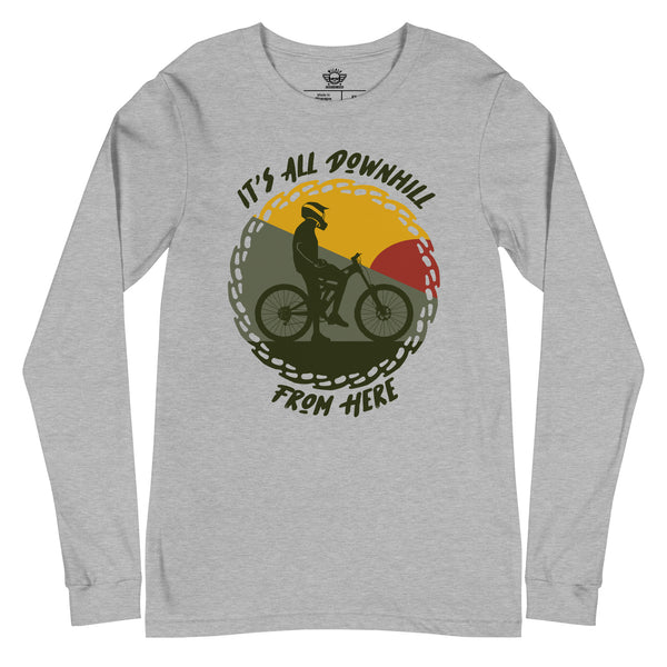 MTB It's All Downhill From Here Long Sleeve Tee