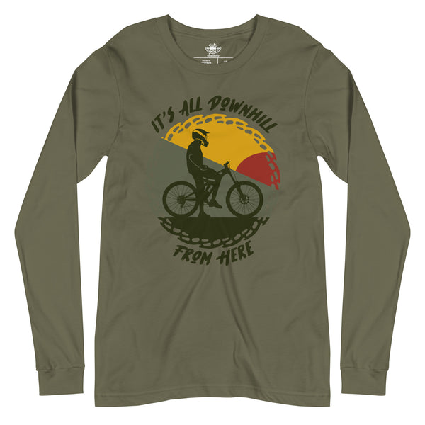 MTB It's All Downhill From Here Long Sleeve Tee