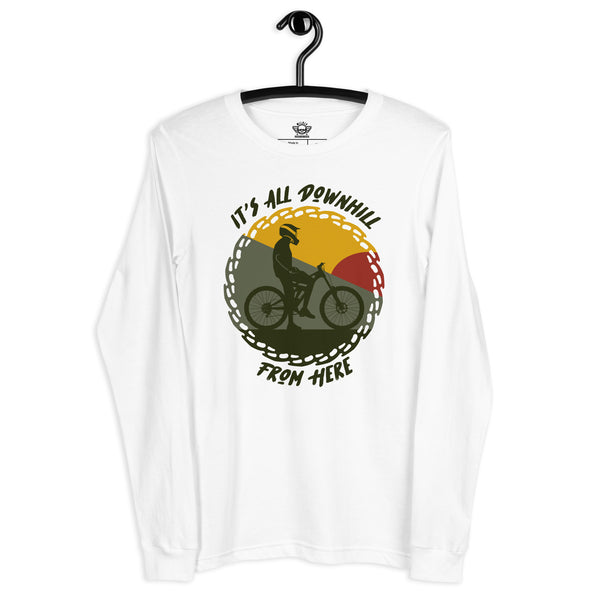 MTB It's All Downhill From Here Long Sleeve Tee