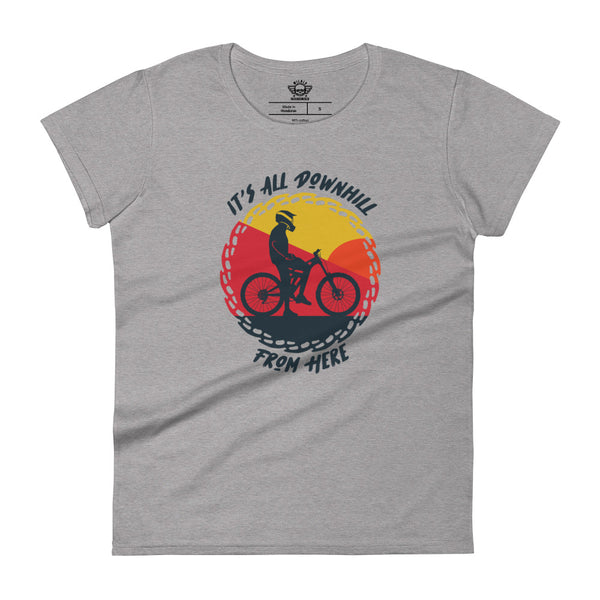 Bike It's All Downhill From Here Women's short sleeve t-shirt