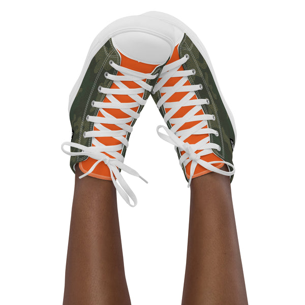 Camo Women’s high top canvas shoes