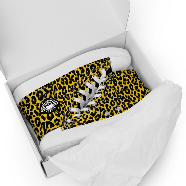 Cheetah Women’s high top canvas shoes