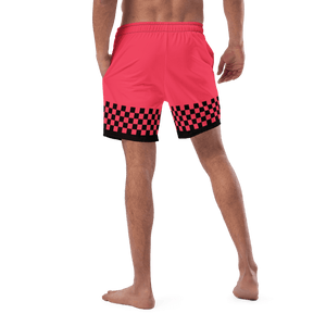 Hot Pink Checkerboard Men's swim trunks - Wildly Creative Shop