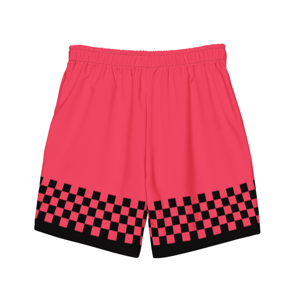 Hot Pink Checkerboard Men's swim trunks